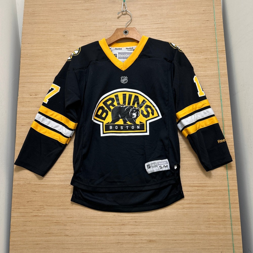 Reebok‎ Boston Bruins Milan Lucic 17 Youth SM Hockey Jersey Black Gold NHL